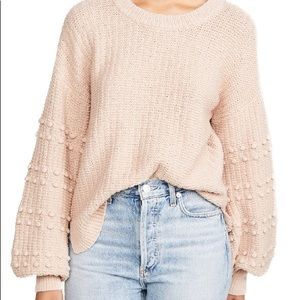 Madewell Sycamore Bobble Balloon Sleeve chunky knit sweater